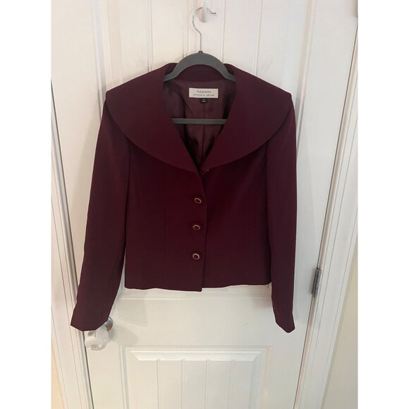 Tahari Arthur S. Levine Womens Burgundy‎ Blazer Size 6 - Picture 1 of 5